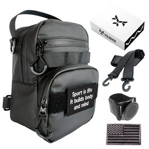 Sac bandoulière magnétique pour sport et gym, avec sangle amovible, porte-bouteille isotherme et compartiment magnétique isolé mural - Product Image 1