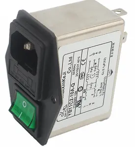 Yanbixin 220V 1-10A IEC入口EMI滤波器插头，带双保险丝和绿色开关电源线滤波器