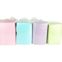 Bavoirs dentaires jetables imperméables en tissu, 2 plis papier, 1 pli poly, fournis directement par l'usine Decare