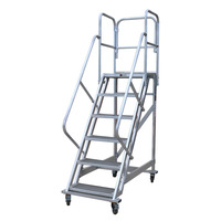 Échelle mobile en aluminium à hauteur réglable - Échelle de travail robuste de 300 kg
