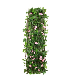 Pantalla de valla de enrejado de <span class=keywords><strong>Wilow</strong></span> en expansión con flores de hojas artificiales para Balcón de paisajismo de patio trasero - Product Image 2