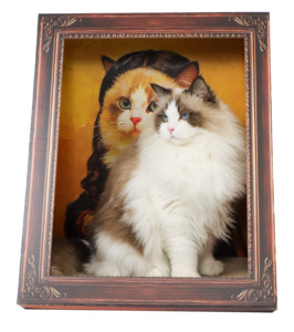 Casa <span class=keywords><strong>para</strong></span> Gatos <span class=keywords><strong>de</strong></span> Cartón Corrugado con Marco <span class=keywords><strong>para</strong></span> Retrato <span class=keywords><strong>de</strong></span> <span class=keywords><strong>Gato</strong></span> Clásico - Product Image 2