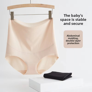 Sous-vêtements de maternité sans couture à taille haute, antibactériens, soutien du ventre, extensibles et confortables pour toutes les étapes de grossesse, femmes enceintes - Product Image 1