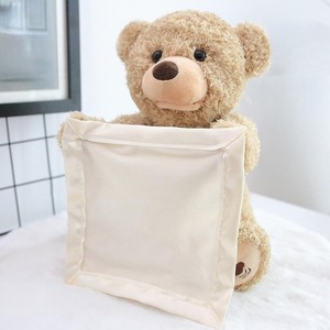 Kawaii gấu ẩn chơi tìm kiếm đồ chơi thú nhồi bông nói chuyện âm nhạc nhút nhát gấu điện âm nhạc peekaboo gấu sinh nhật món quà giáng sinh - Product Image 2