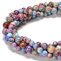YMJ Ventes Directes 4mm-12mm Guérison Violet Mer Sédiment Impérial Jaspe Turquoise Pierre pour Bijoux Collier Bracelet Fabrication DIY