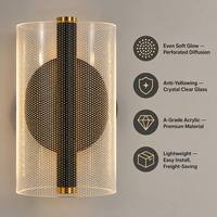 Lampe murale LED en acrylique à pois, style nordique moderne et minimaliste, abat-jour blanc, commande par interrupteur mural, pour la décoration d'hôtel - Tendance 2026