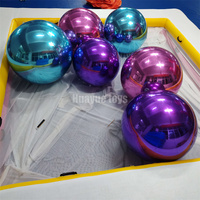Événement de fête décoratif commercial sphère de miroir en PVC boule de miroir gonflable décoration d'événement géant ballon de miroir de sphère flottante