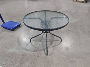 MESA REDONDA <span class=keywords><strong>NEGRA</strong></span> CON VIDRIO 90CM MESA REDONDA PRETA CON VIDRIO 90CM - Product Image 6