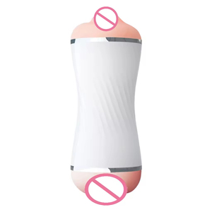 New 2-in-1 Male <b>Masturbation</b> Airplane Cup Double Vibration Realistic Stimulating Touch ABS+TPR Adult Sex Products - Product Image 3