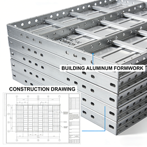 Panel de Encofrado de Aluminio Ligero y Duradero Estándar Europeo para Paredes y Columnas de Villas Modernas en Hormigón, Apto para <span class=keywords><strong>el</strong></span> Sistema <span class=keywords><strong>Rasto</strong></span> - Product Image 1