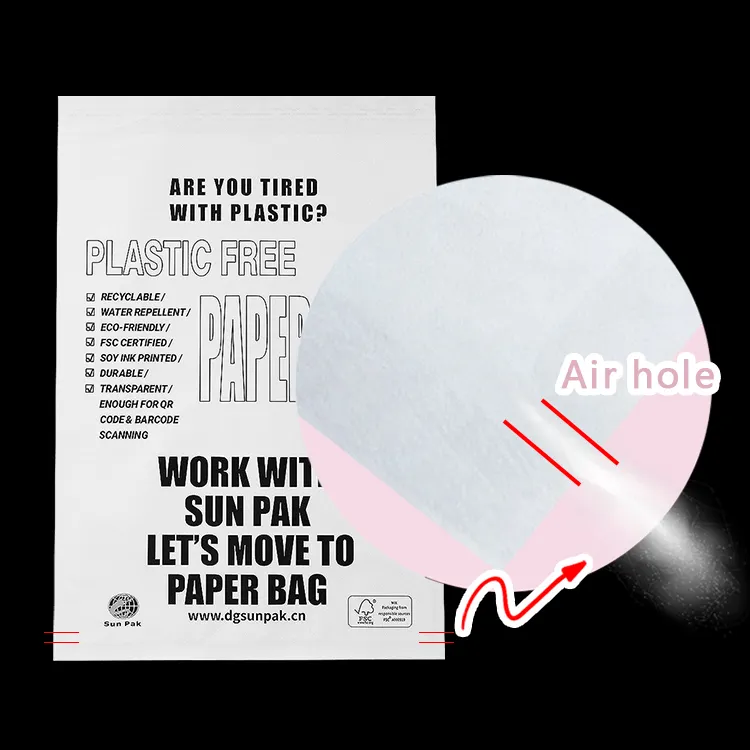 greaseproof papel saco promocional oem china atacado papel saco embalagem reciclado kraft glassine papel saco com logotipo