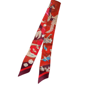 Nouvelle Écharpe Longue en Soie Effet Sergé Style Coréen pour <span class=keywords><strong>Femme</strong></span>, Ruban Décoratif pour Sac, Motif Tigre Cachemire, Bande Longue pour Sac - Product Image 5