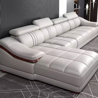 Ensemble de canapés en cuir en forme de U pour salon de luxe, design moderne, canapé modulaire multifonctionnel