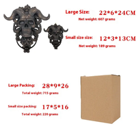 Statue de tête de squelette sculptée à la main, personnalisée, en résine, pour décoration extérieure, thème Halloween, accessoires de déguisement Teshi