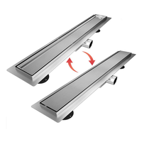 Drain de sol linéaire SUS304, longueur personnalisable 300-1200mm, haut débit, anti-odeur, finition laquée pour salle de bain, douche, balcon
