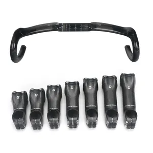 Toseek Ud Matt Flared Xe Đạp Xử Lý Bar 3K Stem 400 420 440 Carbon Tay Lái Stem 80/90/100*31.8 Road Bike Xe Đạp Tay Lái