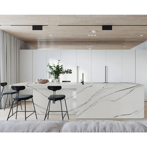 Tùy chỉnh đánh bóng Trắng Nhân Tạo calacatta bếp worktop đá thạch anh Countertop đảo - Product Image 1