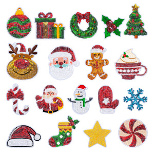 Parche Termoadhesivo Personalizado de Lentejuelas de Papá Noel y Muñeco de Nieve para Ropa de Invierno, Accesorio DIY para Sombrero - Product Image 1