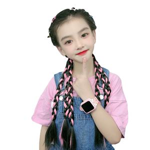 1 pezzo fai da te parrucca capelli colorati capelli ricci ondulati parrucche per le bambine colorato capelli Extension parrucca coda di cavallo - Product Image 4