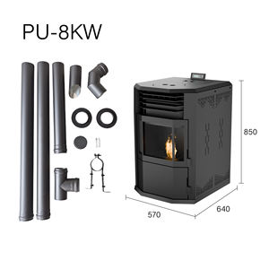 Poêle à granulés <span class=keywords><strong>en</strong></span> fonte PANSEE PU-120 avec télécommande Wi-Fi, écologique, durable, chauffage autonome moderne pour extérieur, salle de bain, salle à manger - Product Image 3