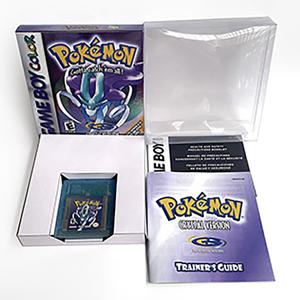 Cartouche de jeu <span class=keywords><strong>vidéo</strong></span> USA Battery Save Pokemoned Silver Crystal Gold Red Yellow Blue Metallic Foil Finish Box Tray Manual pour GBC - Product Image 1