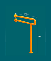 Barre d'appui murale antidérapante en U en ABS, nylon et acier inoxydable 60x70cm, vente directe usine, poignée de sécurité pour toilettes brossées