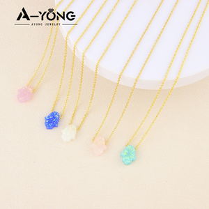 Nuova Collezione <span class=keywords><strong>Collana</strong></span> <span class=keywords><strong>con</strong></span> Catena Sottile in Oro Design all'Ingrosso Gioielli Placcati Oro 18k <span class=keywords><strong>con</strong></span> Ciondolo <span class=keywords><strong>Mano</strong></span> <span class=keywords><strong>di</strong></span> <span class=keywords><strong>Fatima</strong></span> per Donne - Product Image 2