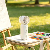 Mini ventilateur portable avec logo personnalisé, affichage numérique, batterie USB rechargeable, ventilateur à main