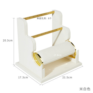 Support de rangement pour bijoux Jinsky, moderne, à 3 niveaux, en métal et microfibre, pour colliers, bracelets, montres, accessoires de présentation - Product Image 6