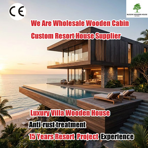 Casa de Vacaciones Modular de Madera de Lujo al por Mayor, Villa Personalizada en <span class=keywords><strong>la</strong></span> Orilla del Mar, Cabañ<span class=keywords><strong>a</strong></span> de Madera con Piscina Infinita Privada, Certificación CE - Product Image 1