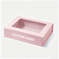 Boîte cadeau en carton rigide magnétique de luxe avec fermeture magnétique et fenêtre transparente pour parfums et cosmétiques