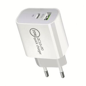 Dual Usb Port Adapter PD 20W USB <b>Type</b> <b>C</b> QC 3.0 Fast <b>Charging</b> EU US Plug Phone Wall Charger - Product Image 3