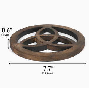 Ornements en bois de couleur vintage pour la décoration de la maison, motifs en bois ajourés en étoile à cinq branches et en nœud triangulaire - Product Image 5