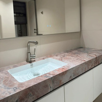Dalle de marbre rose PerfectStone de luxe, écologique et naturelle, pour projets hôteliers en gros, utilisable toute l'année