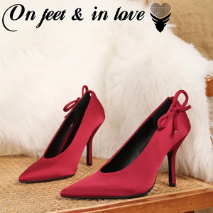 Escarpins Élégants en Satin Personnalisables d'Usine pour Femme à Bout Pointu avec Nœud Décoratif et Talons Hauts Chaussures de <span class=keywords><strong>Mariée</strong></span> pour Soirée de Mariage - Product Image 4