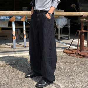 Jeans en <span class=keywords><strong>denim</strong></span> brut <span class=keywords><strong>japonais</strong></span> vintage en coton personnalisé pour hommes, streetwear, <span class=keywords><strong>denim</strong></span> brut lourd brodé pour hommes - Product Image 3
