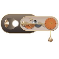 Jam Dinding Analog Quartz Mewah Modern Berkilau Tinggi Tanpa Suara dengan Pendulum, Jam Dekorasi Dinding Tanpa Bunyi Tik-tok untuk Ruang Makan, Ruang Tamu, Kamar Tidur