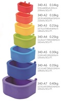 Crown 340-A Plastik Satu Set 7 Ukuran Berbeda Mangkuk Pelangi & Warna-warni Tempat Minum Burung Merpati Tempat Makan Burung Kecil Taiwan Non-Otomatis