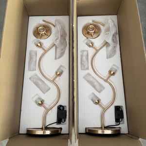 Lampe sur pied élégante PJX pour salon, en fer, avec éclairage LED E27, décoration moderne, avec fleur de lotus rose luxueuse - Product Image 6