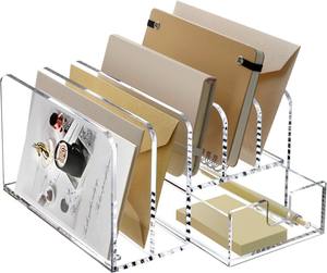 رف تخزين بريد من اﻷكريليك ، جهاز تصنيف الملفات ذو 5 فتحات مع أدراج ، رف تخزين مكتبي للوازم المكتبية - Product Image 1