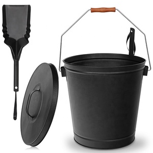 Grand seau à charbon en métal galvanisé avec couvercle et <span class=keywords><strong>pelle</strong></span> pour poêle à <span class=keywords><strong>bois</strong></span> Cendres Foyer à charbon - Product Image 4