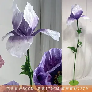 مجموعة زهور ورقية بسيطة عملاقة قائمة بذاتها من Coquelicot خلفية زهور مصنوعة يدويًا لفعاليات الزفاف عرض متجر - Product Image 4