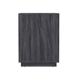 Nightstand In Charcoal Gray Wood Finish <b>Storage</b> Cabinet For Bedroom - Product Image 5