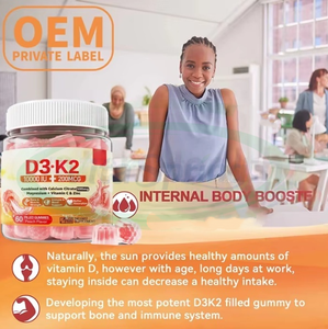 ASAP OEM Etiqueta privada Gomitas rellenas sin azúcar Suplemento vitamínico Soporte inmunológico y vitamina ósea D3 K2 Gummies - Product Image 2