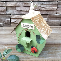 1 maisonnette à oiseaux en bois charmante de style campagnard vintage pour l'extérieur, à suspendre dans le jardin, la villa ou le balcon, grande cage à oiseaux en bois