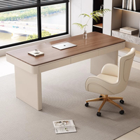 Table de bureau moderne marron et beige Table de président de luxe avec chaise Mobilier de bureau Bureau de direction