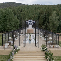 Tentes de Réception de Luxe d'Extérieur à Structure Noire en Aluminium, Transparentes, pour 150, 300, 1000 Personnes, Mariages et Événements