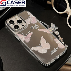 Ins stile <span class=keywords><strong>rosa</strong></span> farfalla braccialetto di cristallo creativo PC custodia per <span class=keywords><strong>iPhone</strong></span> 16 15 14 <span class=keywords><strong>13</strong></span> 12 - Product Image 3