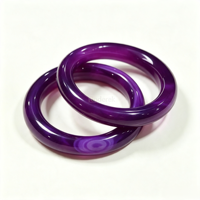 Bracelet jonc en agate violette naturelle pour femme, poli à la main, jonc en jade lisse, bijou en pierre précieuse de guérison, cadeau, vente en gros