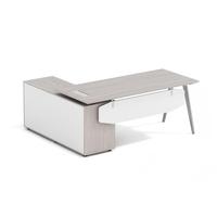 Bureau de direction en bois en forme de L, moderne et simple, facile à assembler, avec espace de rangement, personnalisable en couleur et en taille de haute qualité